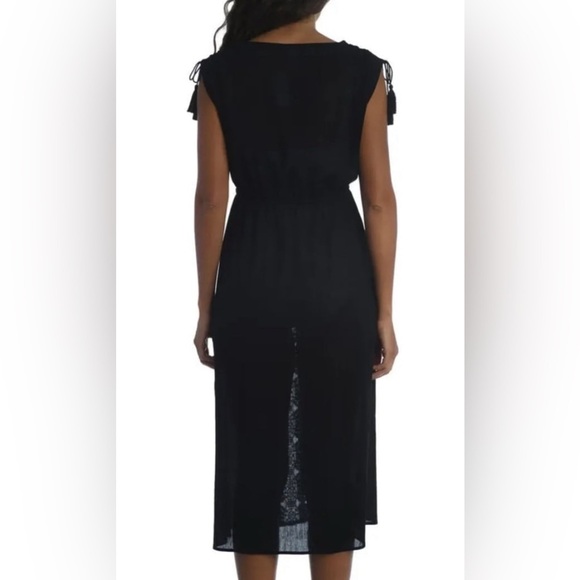 BNWT La Blanca Black Midi Length Swim Coverup size XS $108 - Picture 6 of 8